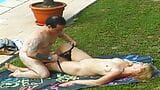 Notgeile Milf am Pool gefickt outdoor snapshot 6