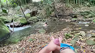 Stepsister Showers in the River While Watching Her I Masturbate ...