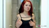 Sweet teenage redhead masturbates in the shower before her sex scene snapshot 3