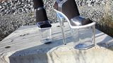 Lady l berjalan dengan sepatu hak tinggi 24 cm snapshot 6