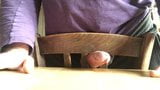 Scopando una sedia e sborrando sul tavolo snapshot 5