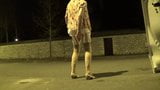 La sissy travestito cammina per la città di notte e si infila un dildo snapshot 11