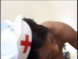 Sexy Ebony Nurse helps a white Patient snapshot 11