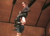 Mistress rides on the shoulders,in leather pants snapshot 4