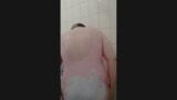 Chubby Femboy at Shower in Cute Swimsuit snapshot 2