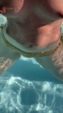 Naughty wife in the pool showing off snapshot 4