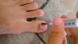 Painting my cute nails with nail base snapshot 4