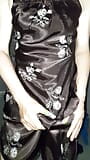 Crossdresser cum wearing satin silk set snapshot 11