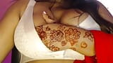 Desi sexy Bhabhi takes out her boobs from the bra and pinches her nipples. snapshot 8