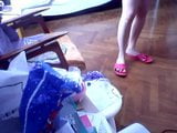 Hacked laptop camera. woman in underwear doing needlework snapshot 8