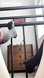 Caged Slave Girl in knee High Socks Rubs Feet Against Bars snapshot 5