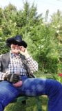 Cowboy dad on break and pumping his cock snapshot 7