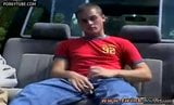 Amazing smokers trio gay twinks jerking in car on the wood snapshot 3