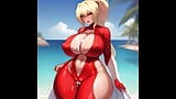 Hentai Animation Created by AI of Busty Girl in Bikini snapshot 2