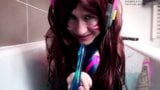 Femboy trap D.va blue bath snapshot 6