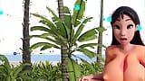 Lilo and Stitch - Nani Anal riding Huge Bad Dragon Dildo up her ass on Tropical Island snapshot 1