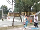 Paris Milan plays basketball outdoors snapshot 12