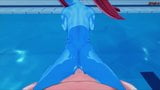 POV fucking Undyne in a swimming pool. Undertale Hentai. snapshot 19