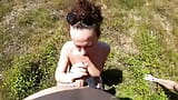 Hot milf gives a blowjob in the outdoor! snapshot 7