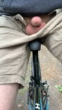 Public forest dick flash, bike ride, young boy, amateur snapshot 15