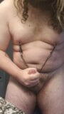 Fatty edging his little cock with nipple clamps on snapshot 16