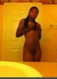 Ebony girl nude in bathroom. snapshot 4