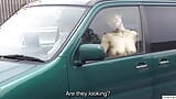 Voluptuous Japanese MILF naked car ride and outdoor sex snapshot 9