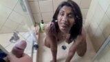 Indian girl white cock face piss in slow motion, POV snapshot 3