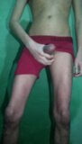 Hairy taking off the red underwear and showing everything snapshot 3