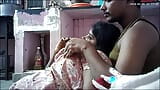 Indian house wife lips kissing and boobs pressing snapshot 6