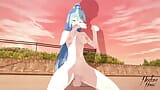 Kono Subarashii Goddes Aqua viene penetrato su una spiaggia snapshot 17