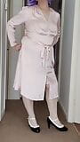 Caged crossdresser white stockings and satin snapshot 10