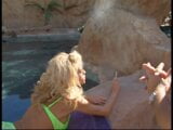 Blonde bombshell with huge tits gets hard cock in an indoor pool snapshot 4