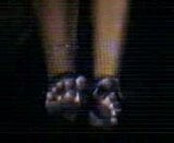 Another girl with dirty feet barefoot at the train station snapshot 6