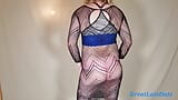 In einem durchsichtigen Bodystocking-Kleid - ganz allein und sehr geil, Spermaspiel mit mir snapshot 2