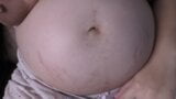 9 month pregnant slutwife Milky Mari masturbate her hairy pussy and showing you her big boobs full of milk! snapshot 2