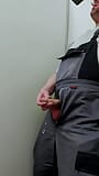 Jerking off and cumming in the public toilet during a short break from work snapshot 12