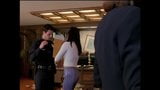 Kelly Hu in skintight snakeskin vinyl pants snapshot 4