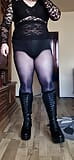 Sissy shows here again in dessous but with chasity cage and boypussy snapshot 6