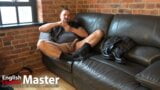 Leather dilf huffs, jerks and enjoys black formal socks – PREVIEW snapshot 8