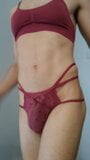 Tight Femboy lingerie try Out (purple edition) snapshot 11