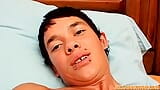 Pierced skinny twink Riley Wiggins strokes his throbbing cock snapshot 11