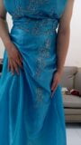 Pleasure with satin blue long gown snapshot 2