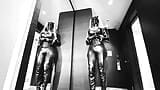 Black latex sissy slave doll gets stuck in selfbondage snapshot 4