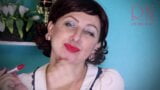 Red lipstick kissing and teasing by Regina Noir. snapshot 12