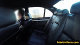 Pulled black Brit analized in officer car snapshot 4