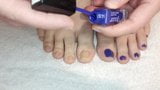 Purple Painted Toes (polish removal and painting) snapshot 16