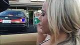 Geile blonde slet met grote tieten neemt een creampie in haar gladde poesje snapshot 2