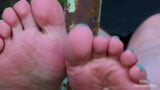 Sexy bare feet and nylon soles – outdoor close-ups snapshot 9