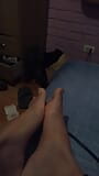 Feet with a lot of sweat rubbing snapshot 6